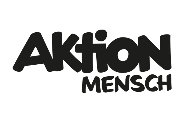 Logo, in schwarzer Schrift: "Aktion Mensch"