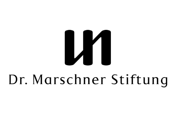 Logo, in schwarzer Schrift: "Dr. Marschner Stiftung", darüber ein stilisiertes "M".