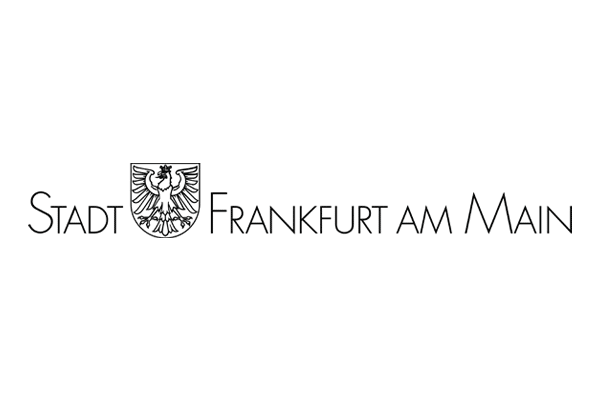 Logo Stadt Frankfurt am Main mit dem Adler Wappen Schwarze Schrift