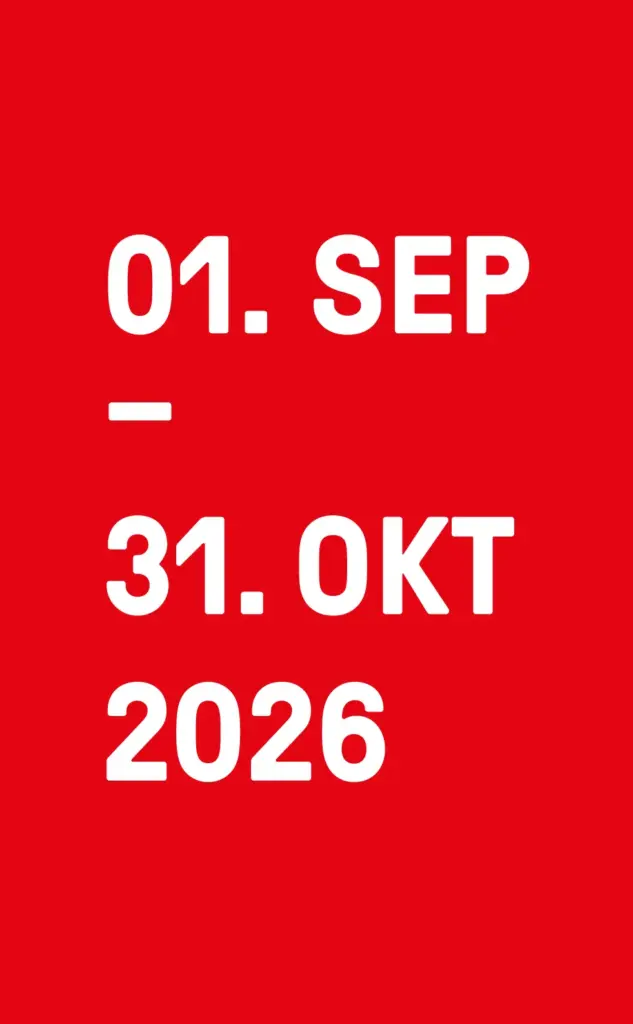 01. September - 31. Oktober 2026